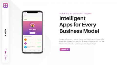 Roddle Mobile App & SAAS PowerPoint Template