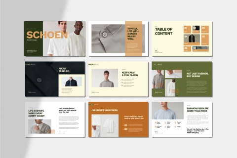 Schoen Fashion Lookbook Powerpoint Template