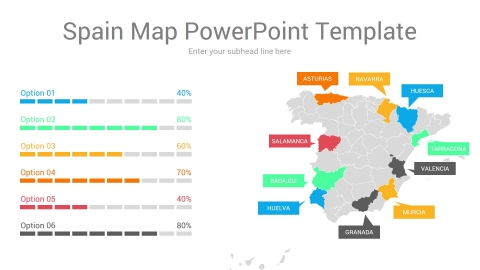 Spain map powerpoint template