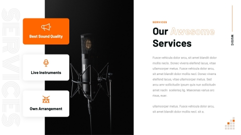 TUNEMUSIC Music Production & Sound Studio Powerpoint Template