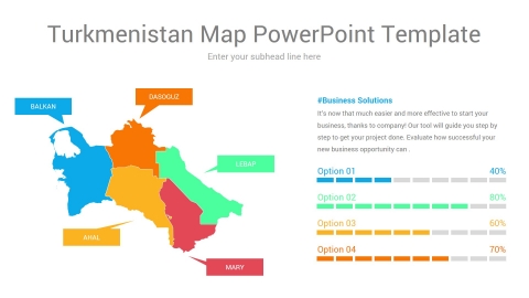 Turkmenistan map powerpoint template