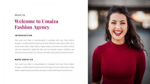Umaiza Fashion Agency PowerPoint Template