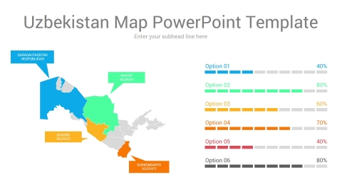 Uzbekistan map powerpoint template