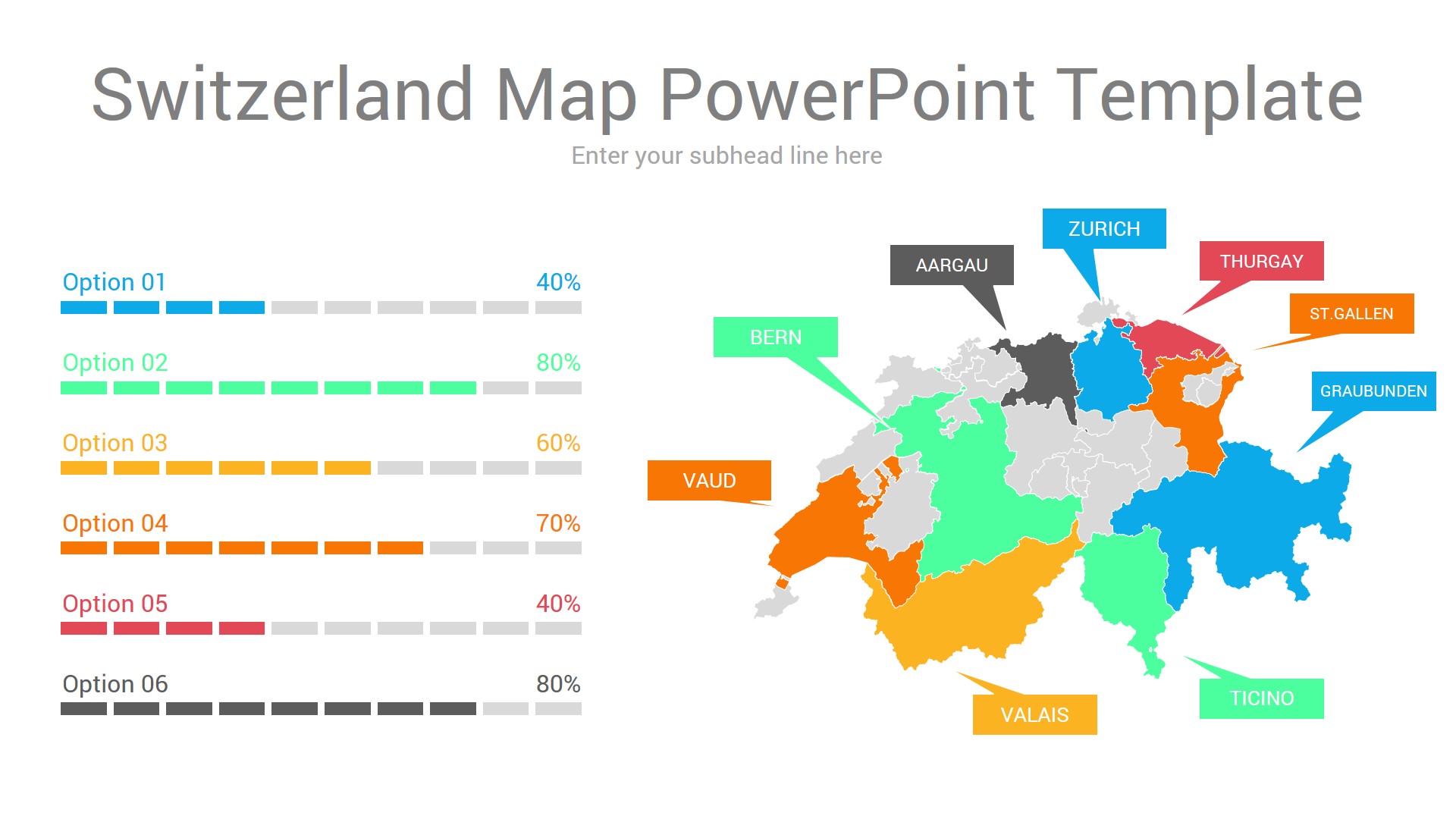 Switzerland map powerpoint template