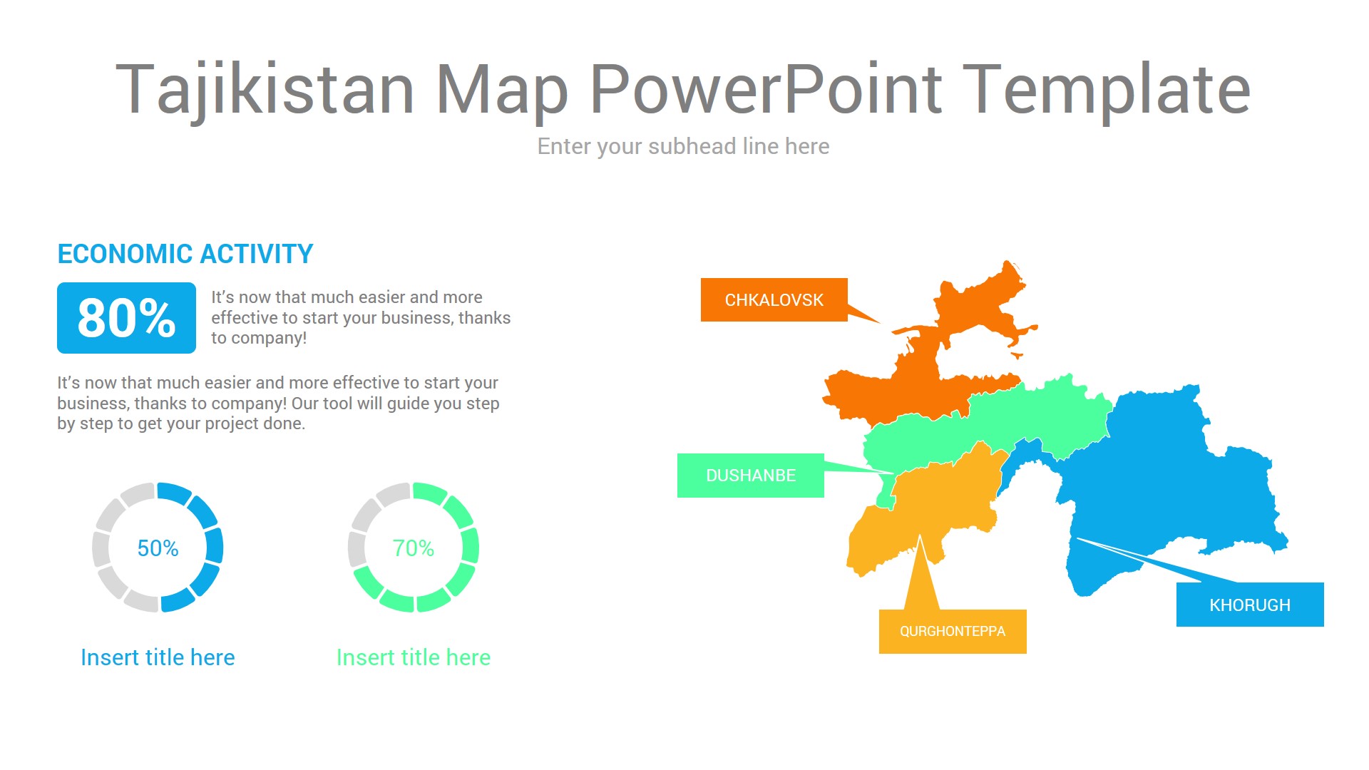 Tajikistan map powerpoint template