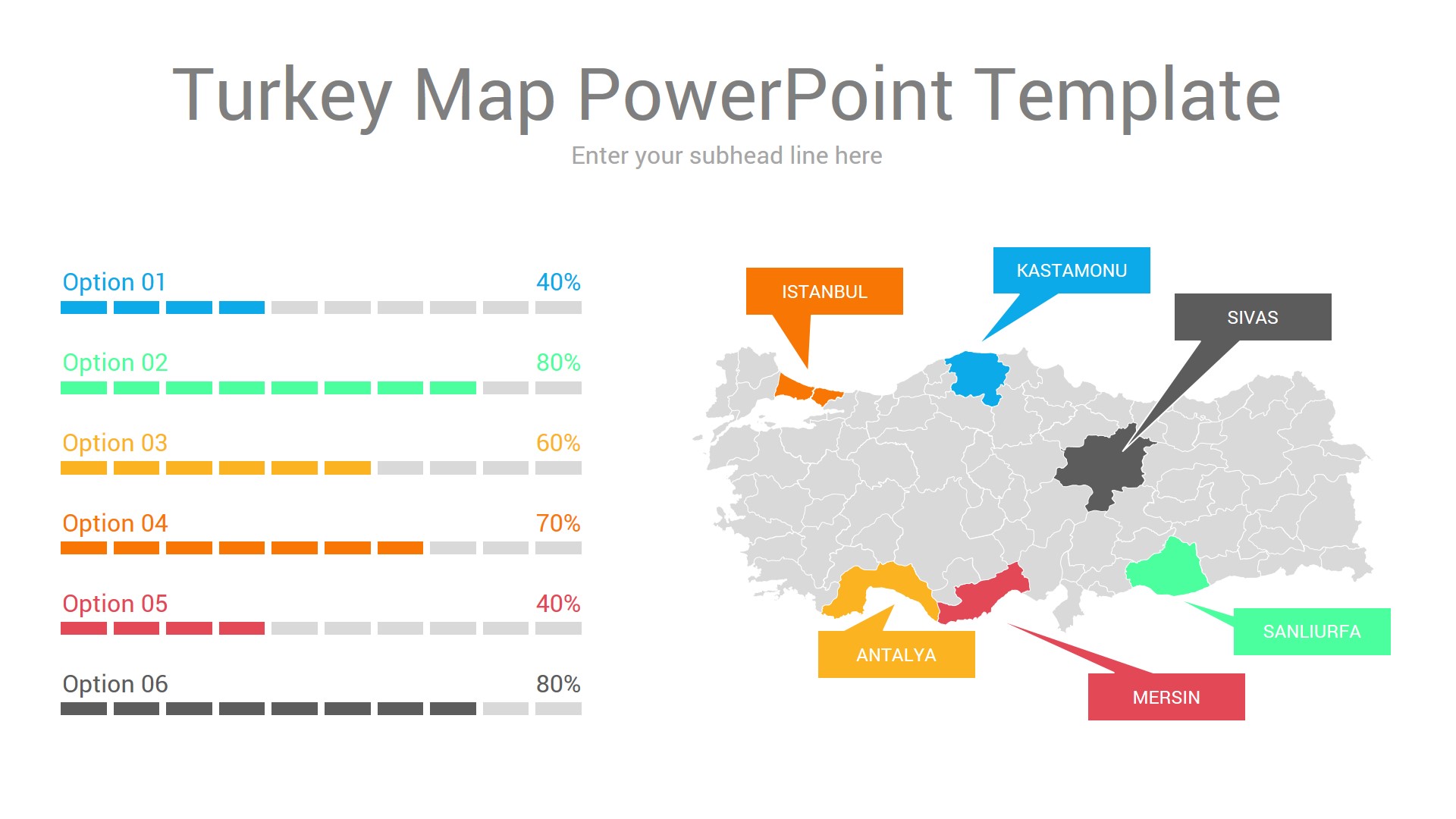 Turkey map powerpoint template