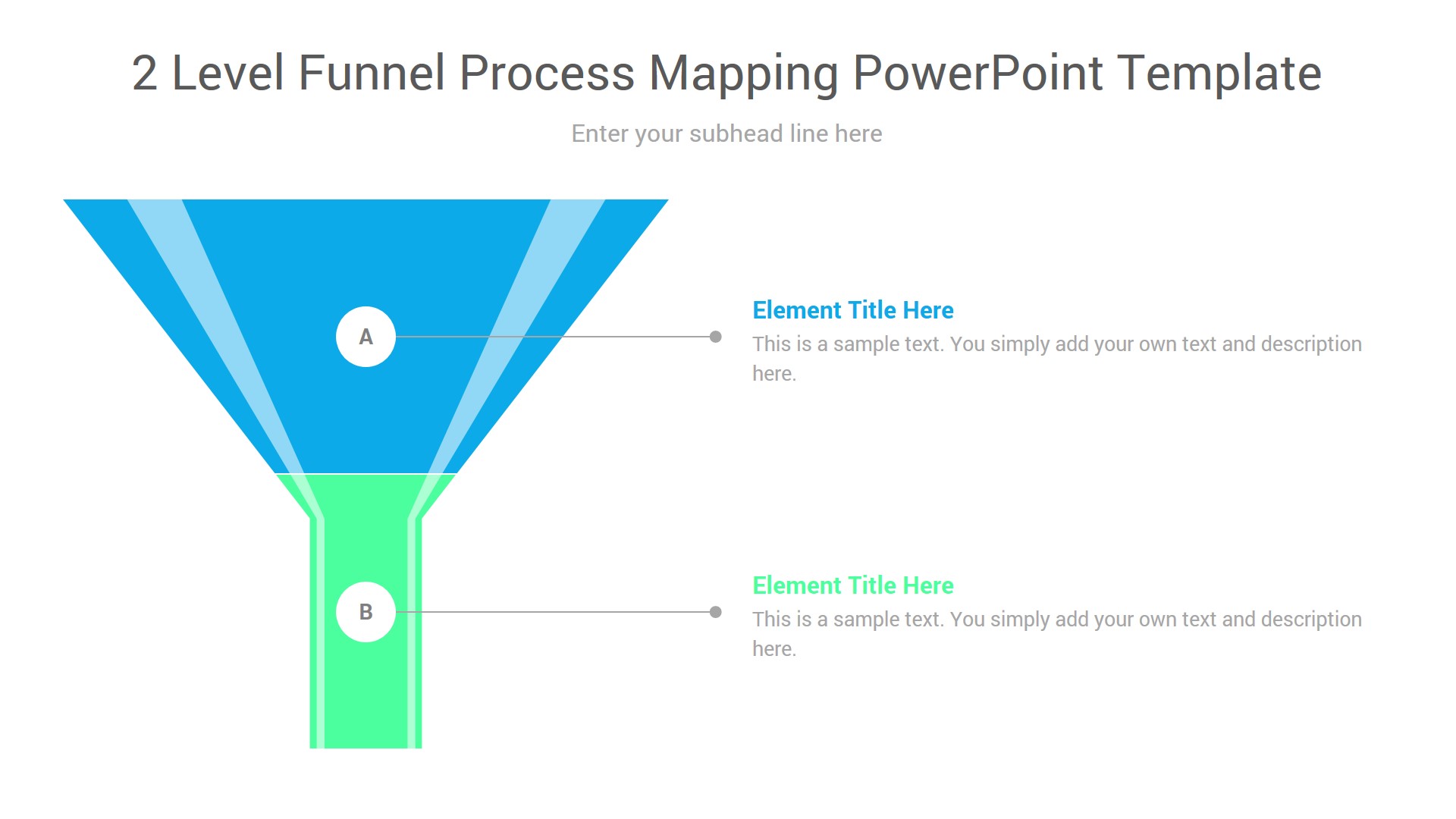 2 Level Funnel Process Mapping PowerPoint Template